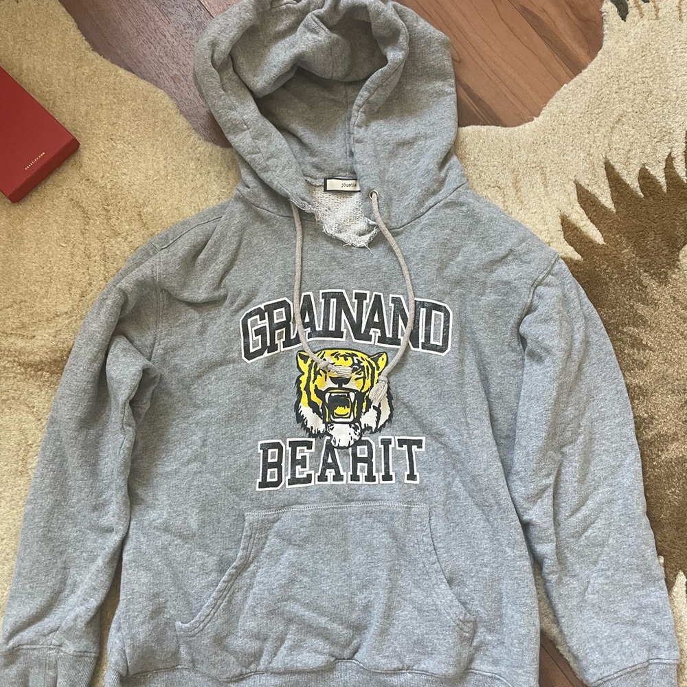 Jóuetie Gray Oversized Tiger Hoodie Size M